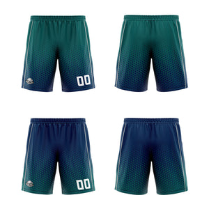 Traje de baloncesto reversible personalizado en verde-azul marino y gris para adultos y niños