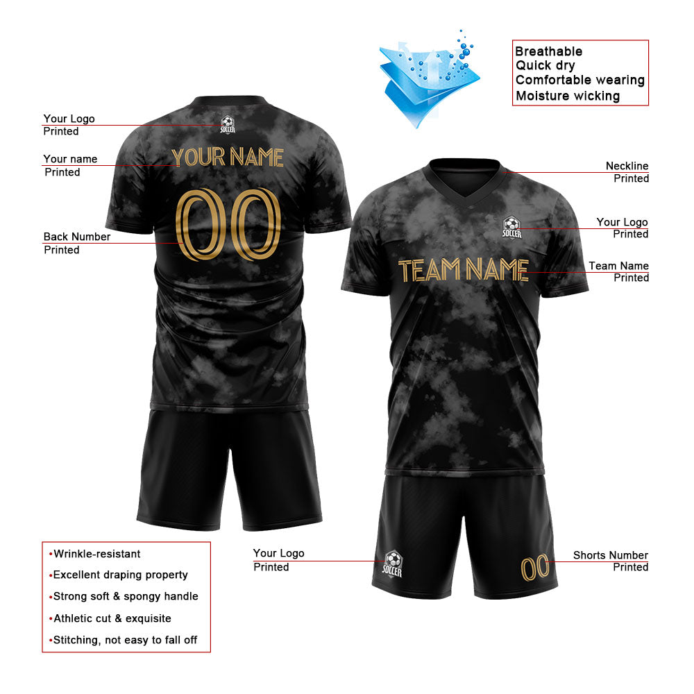 custom soccer uniform jersey kids adults personalized set jersey shirt black