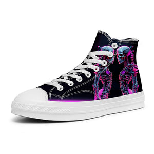 Resalta tu estilo con las zapatillas de lona de caña media Skeleton para hombre y mujer
