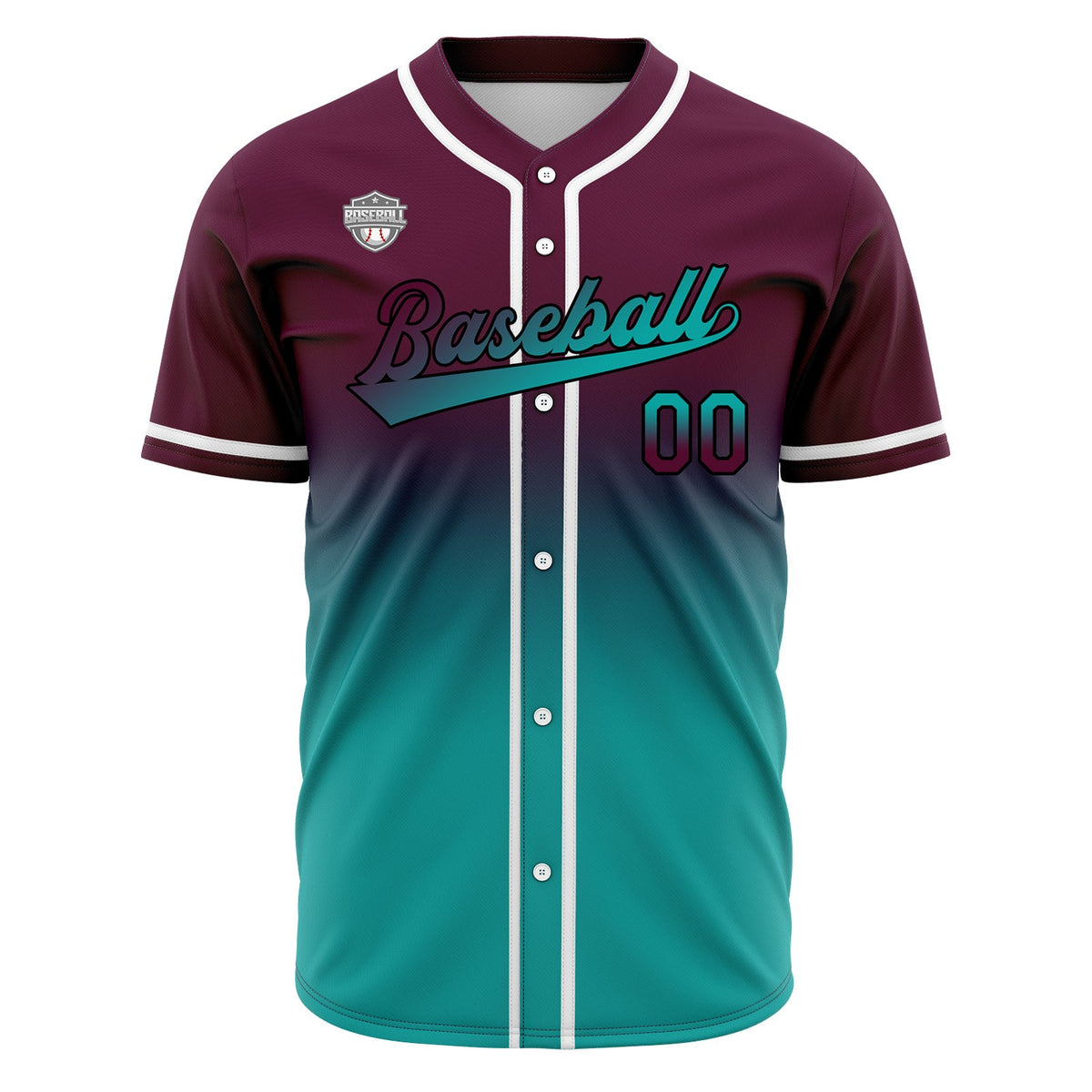 Camisetas de béisbol personalizadas con degradado nombre número y logotipo