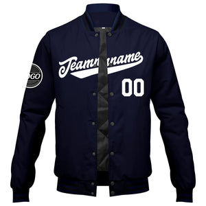 Chaqueta universitaria personalizada estilo Letterman para hombres-mujeres y jóvenes-color azul marino