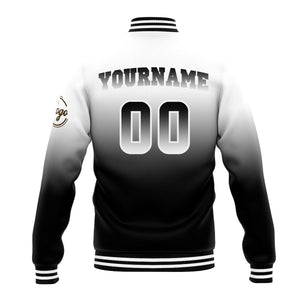 Chaqueta universitaria personalizada estilo Letterman para hombres-mujeres y jóvenes-color blanco y negro