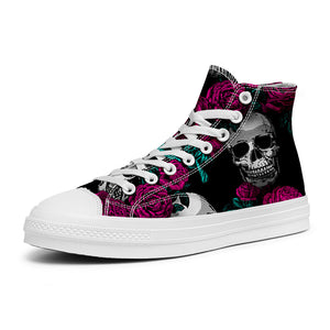 Resalta tu estilo con las zapatillas de lona de caña media Skeleton para hombre y mujer