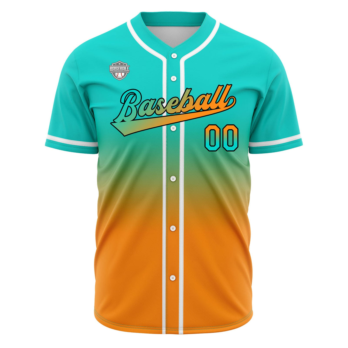 Camisetas de béisbol personalizadas con degradado nombre número y logotipo