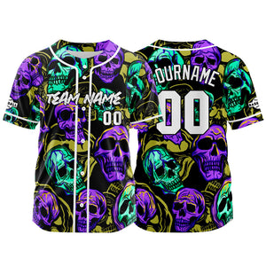Camiseta de béisbol personalizada para hombres mujeres ni?os y jóvenes con bordados e impresión en amarillo y morado