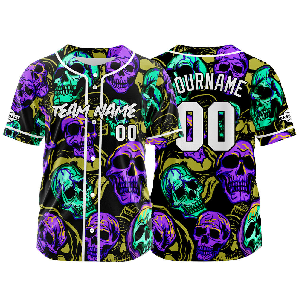 Camiseta de béisbol personalizada para hombres mujeres ni?os y jóvenes con bordados e impresión en amarillo y morado