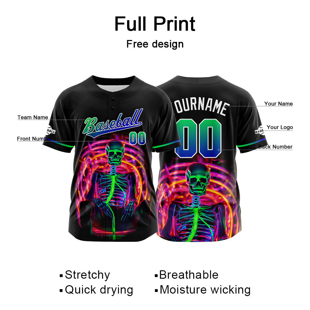 Camiseta de béisbol personalizada para hombres mujeres ni?os y jóvenes con bordados e impresión en verde y azul