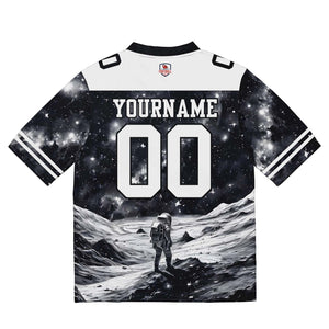 Camiseta de fútbol personalizada con nombre y número del equipo impresos y bordados-en blanco y negro