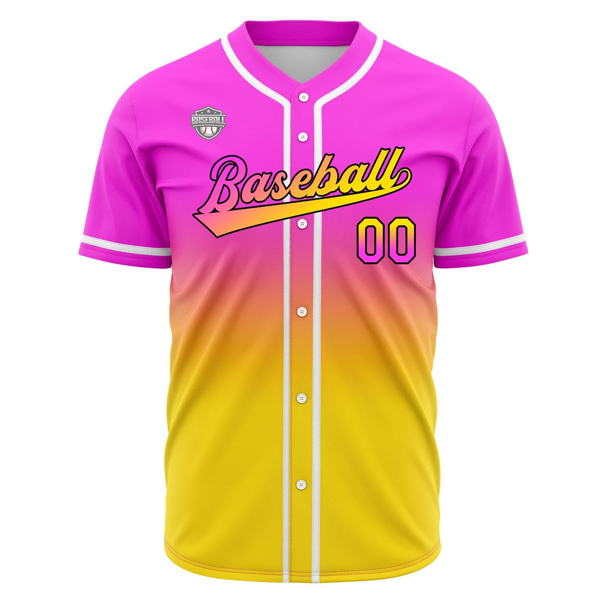 Camisetas de béisbol personalizadas con degradado nombre número y logotipo
