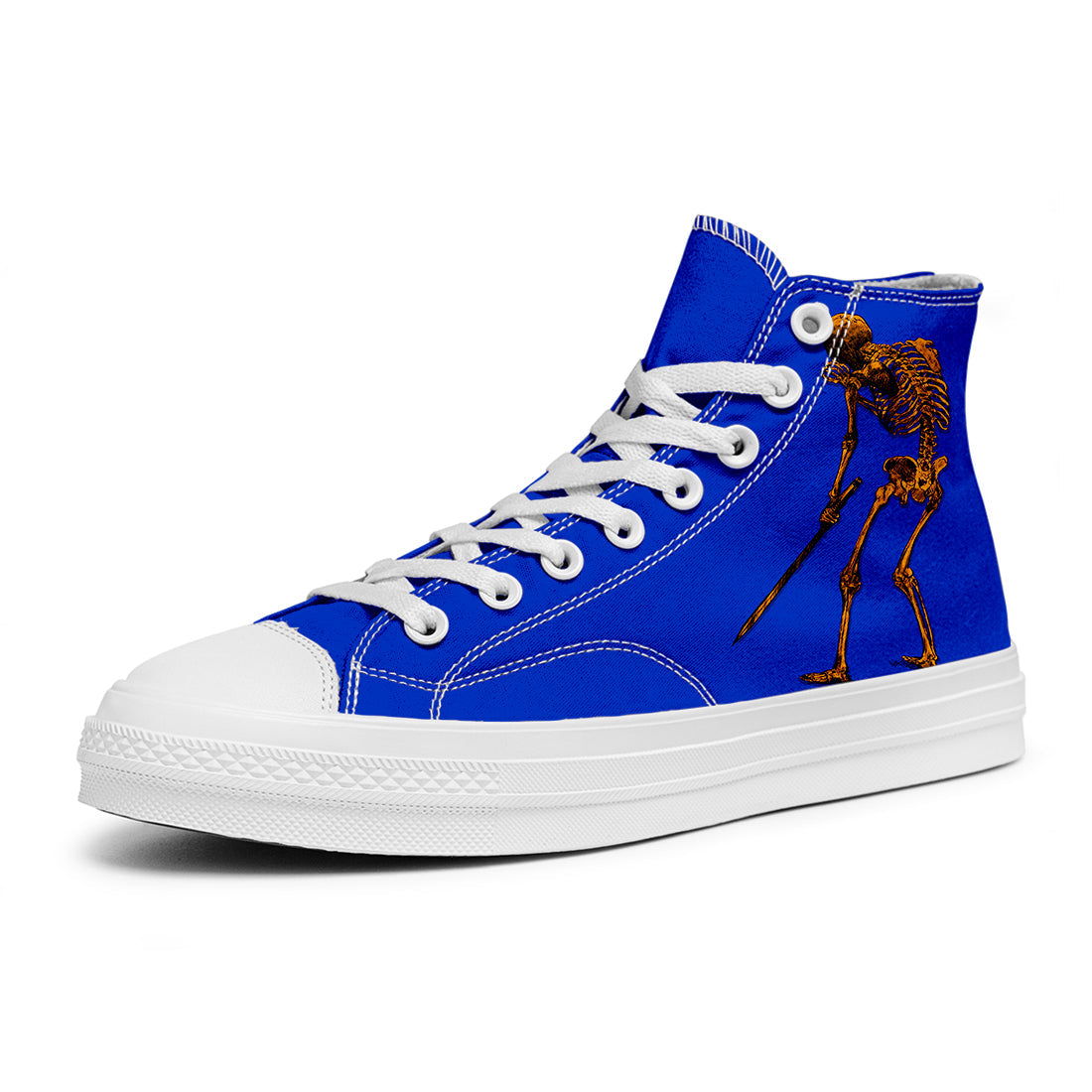 Resalta tu estilo con las zapatillas de lona de caña media Skeleton para hombre y mujer