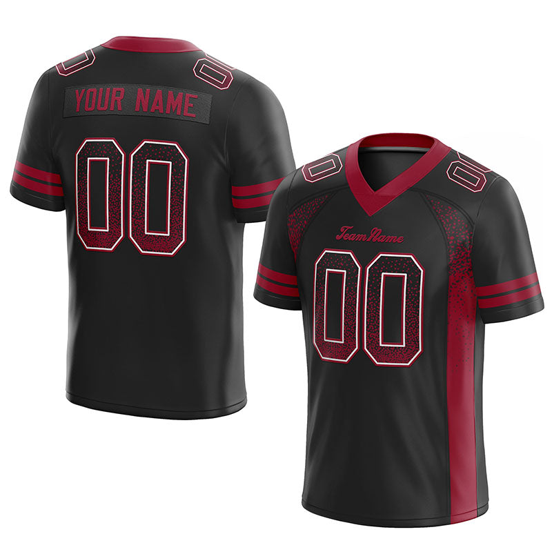 custom authentic drift fashion football jersey red-black mesh