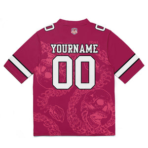 Camiseta de fútbol personalizada con nombre y número del equipo bordados y estampados-color rojo frambuesa