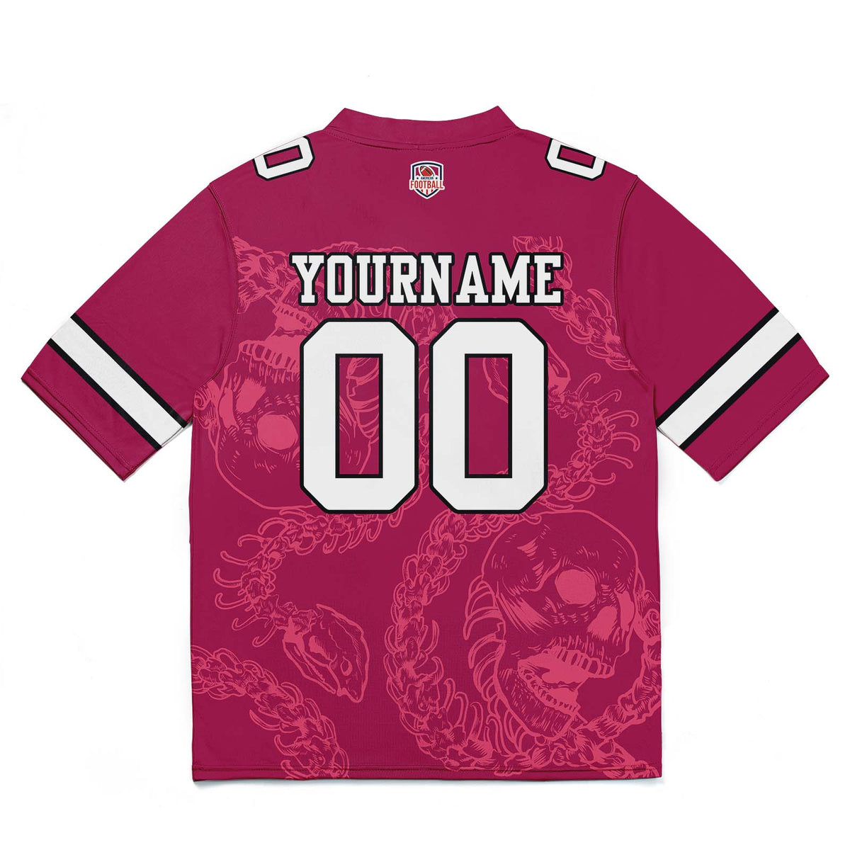 Camiseta de fútbol personalizada con nombre y número del equipo bordados y estampados-color rojo frambuesa
