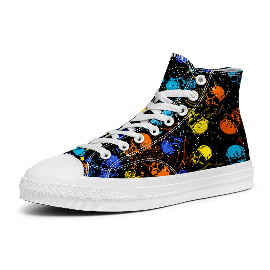 Resalta tu estilo con las zapatillas de lona de caña media Skeleton para hombre y mujer