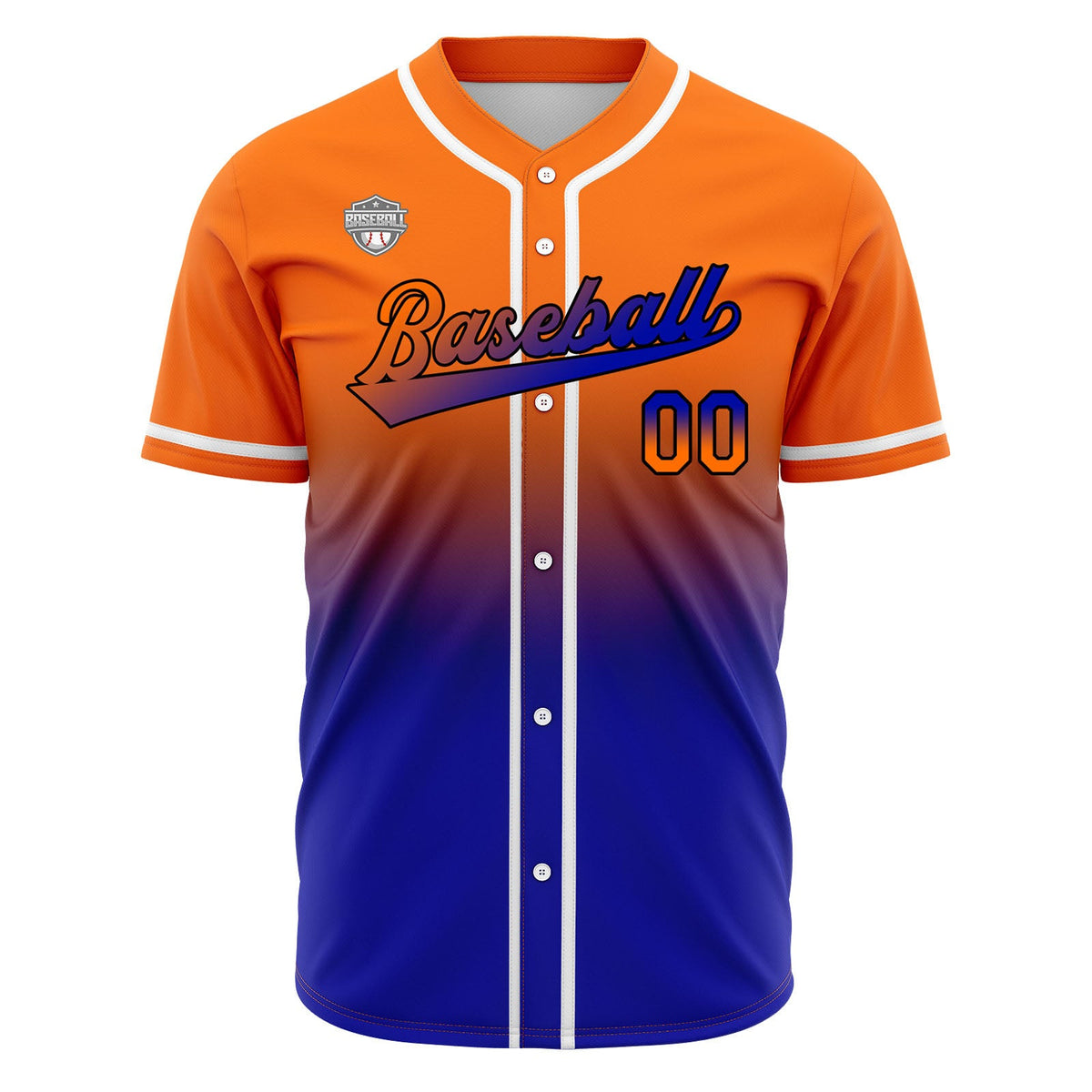 Camisetas de béisbol personalizadas con degradado nombre número y logotipo