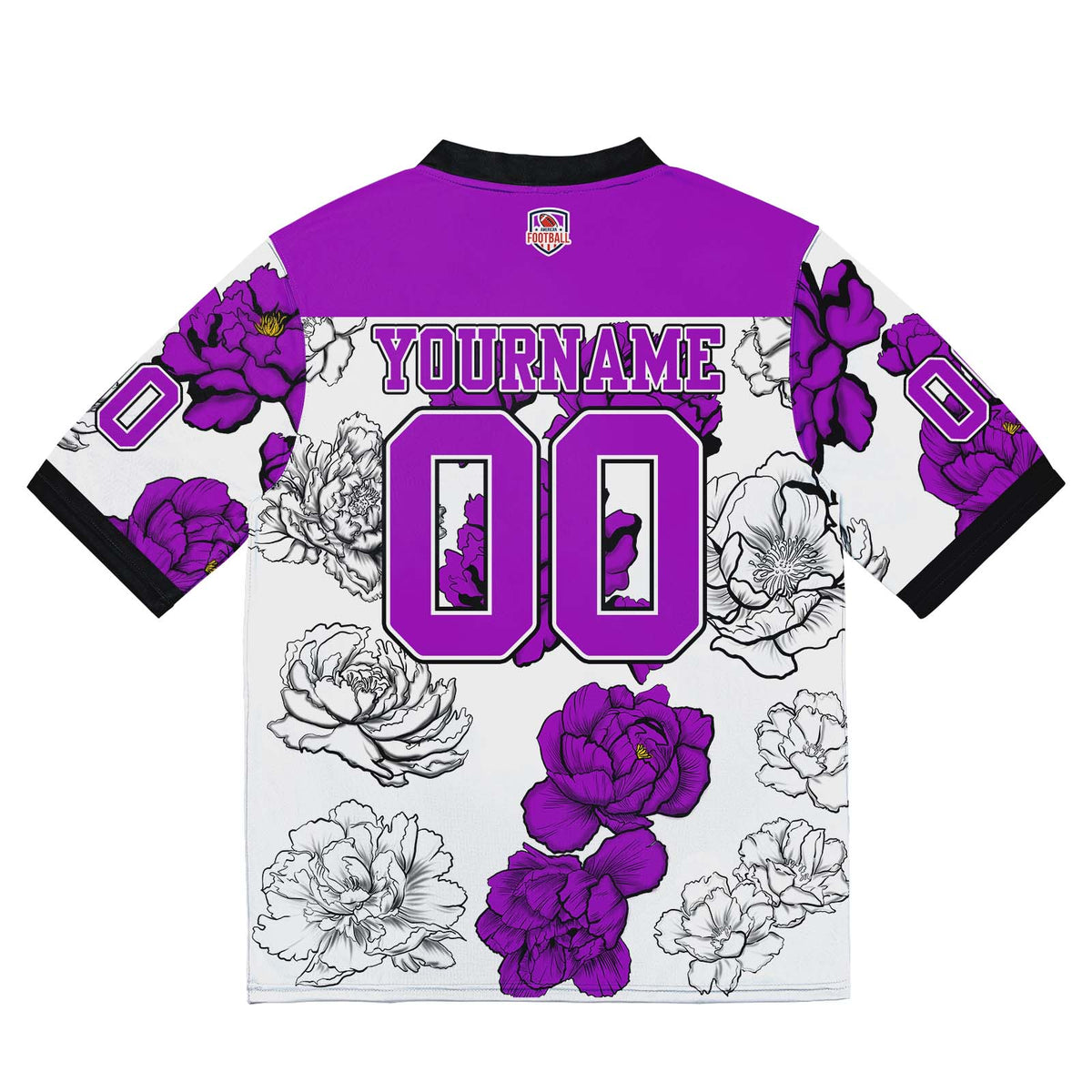 Camiseta de fútbol personalizada con nombre y número del equipo bordados-color morado