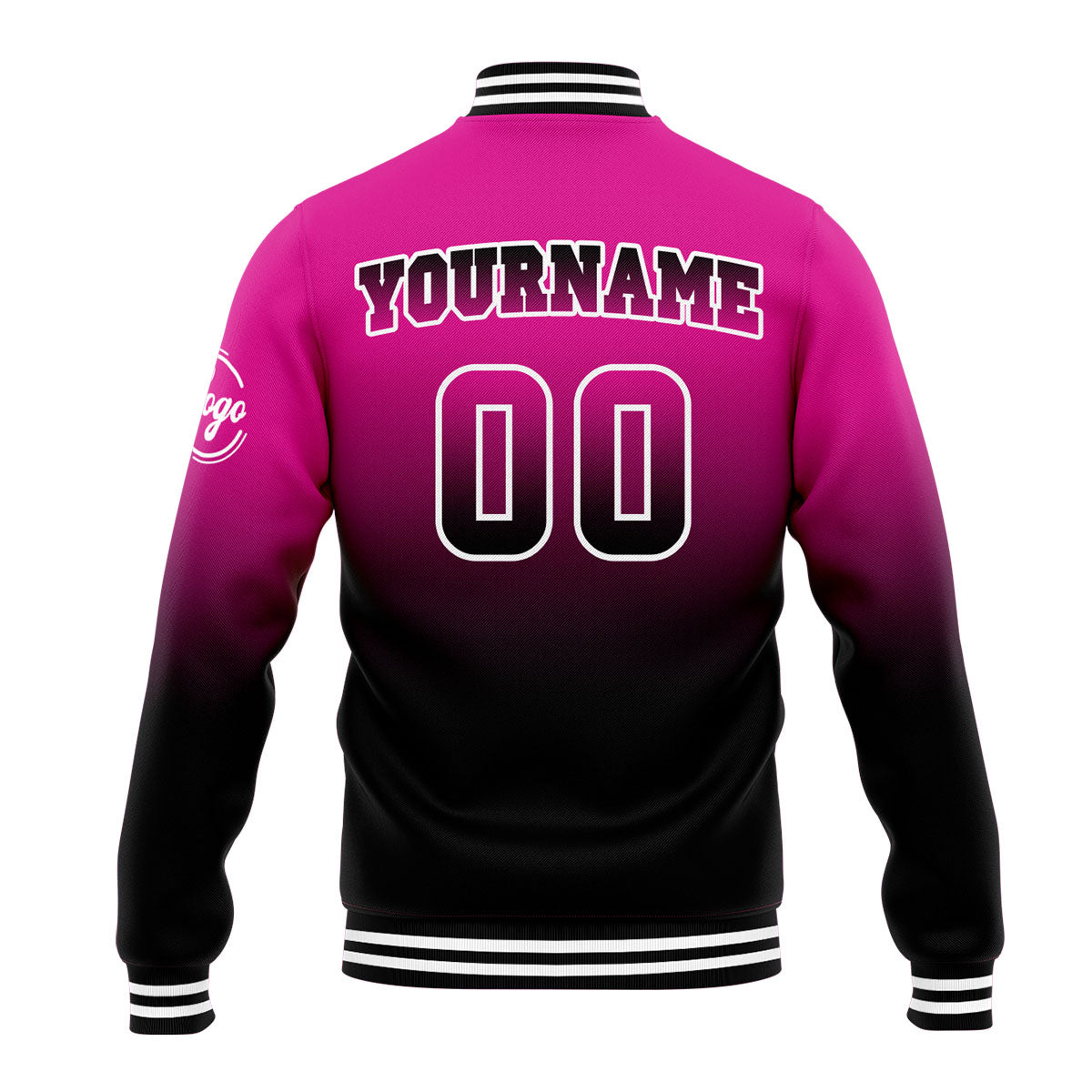 Chaqueta universitaria personalizada estilo Letterman para hombres-mujeres y jóvenes-color rosa y negro