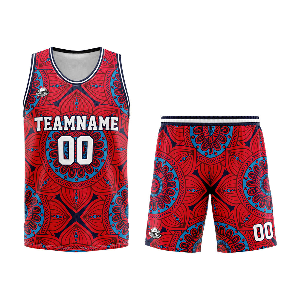 Uniforme de baloncesto rojo personalizado con tu logotipo-nombre y número impresos