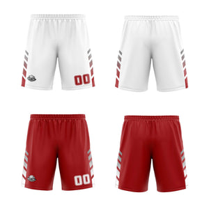 Traje de baloncesto reversible personalizado blanco-rojo y gris para adultos y niños