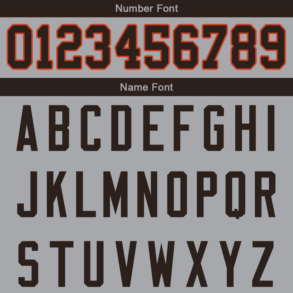 custom authentic gradient fashion football jersey gray-brown-orange