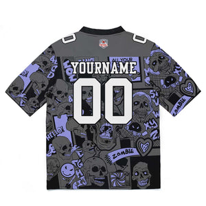 Camiseta de fútbol personalizada con nombre y número del equipo bordados-color morado claro