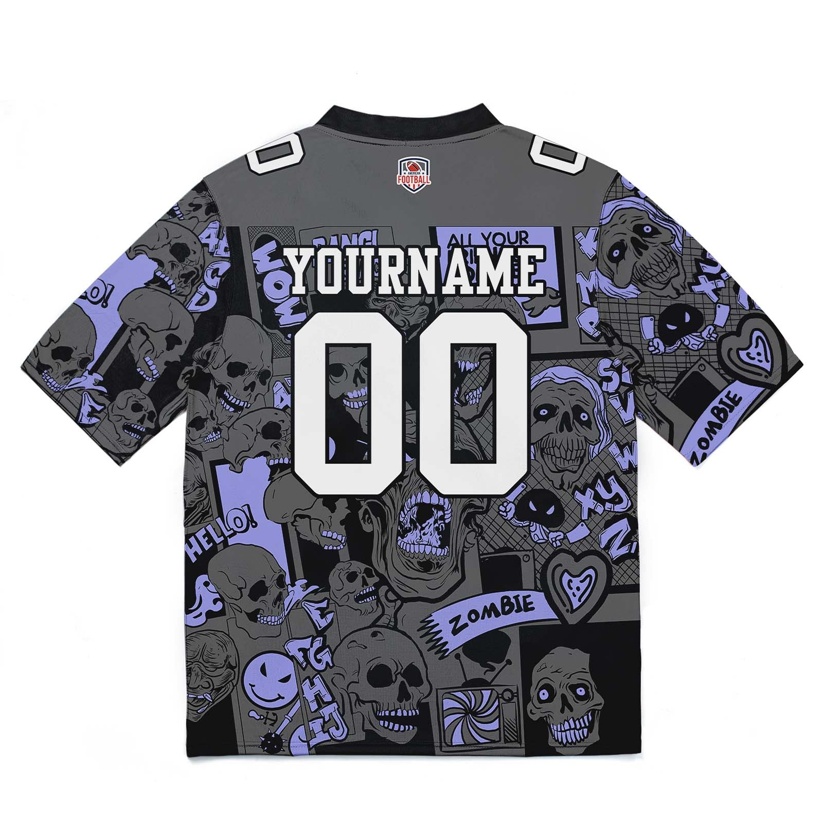 Camiseta de fútbol personalizada con nombre y número del equipo bordados-color morado claro