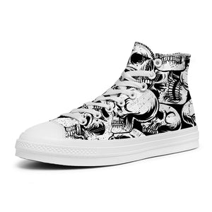 Resalta tu estilo con las zapatillas de lona de caña media Skeleton para hombre y mujer
