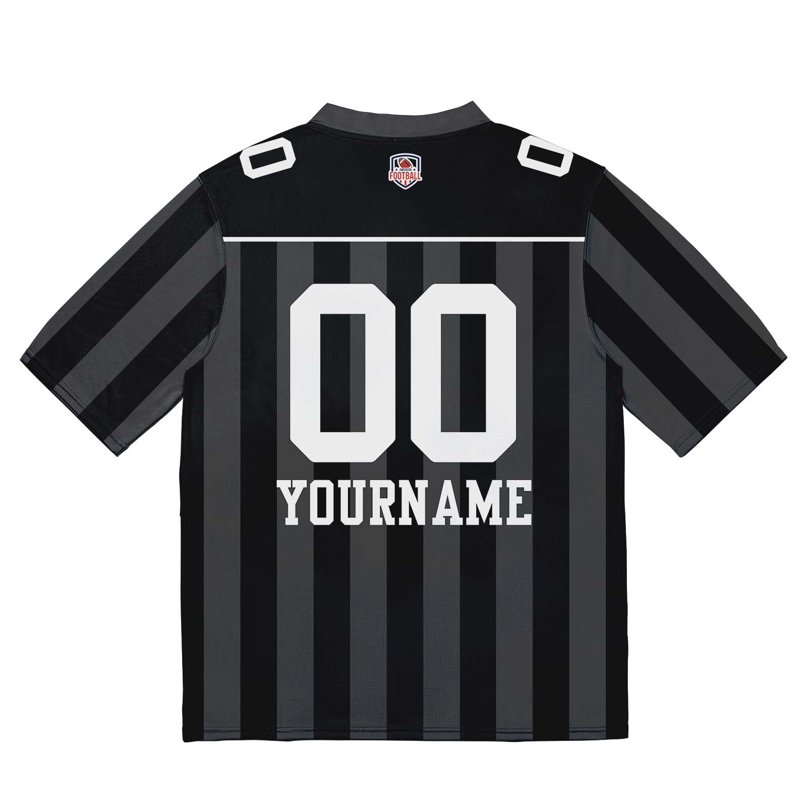 Camiseta de fútbol personalizada con nombre y número del equipo bordados-color negro y gris