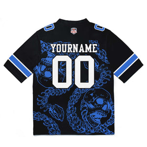 Camiseta de fútbol personalizada con nombre y número del equipo bordados y estampados-color azul hueso