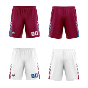 Traje de baloncesto reversible personalizado en burdeos-blanco y azul para adultos y niños