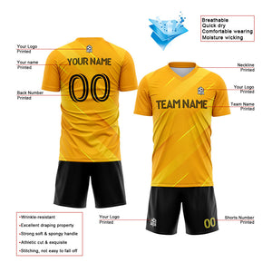 custom soccer uniform jersey kids adults personalized set jersey shirt yellow