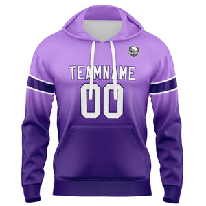 Sudadera con capucha degradada personalizada para hombre-mujer-niña o niño Estampa tu logotipo-nombre o número en color morado