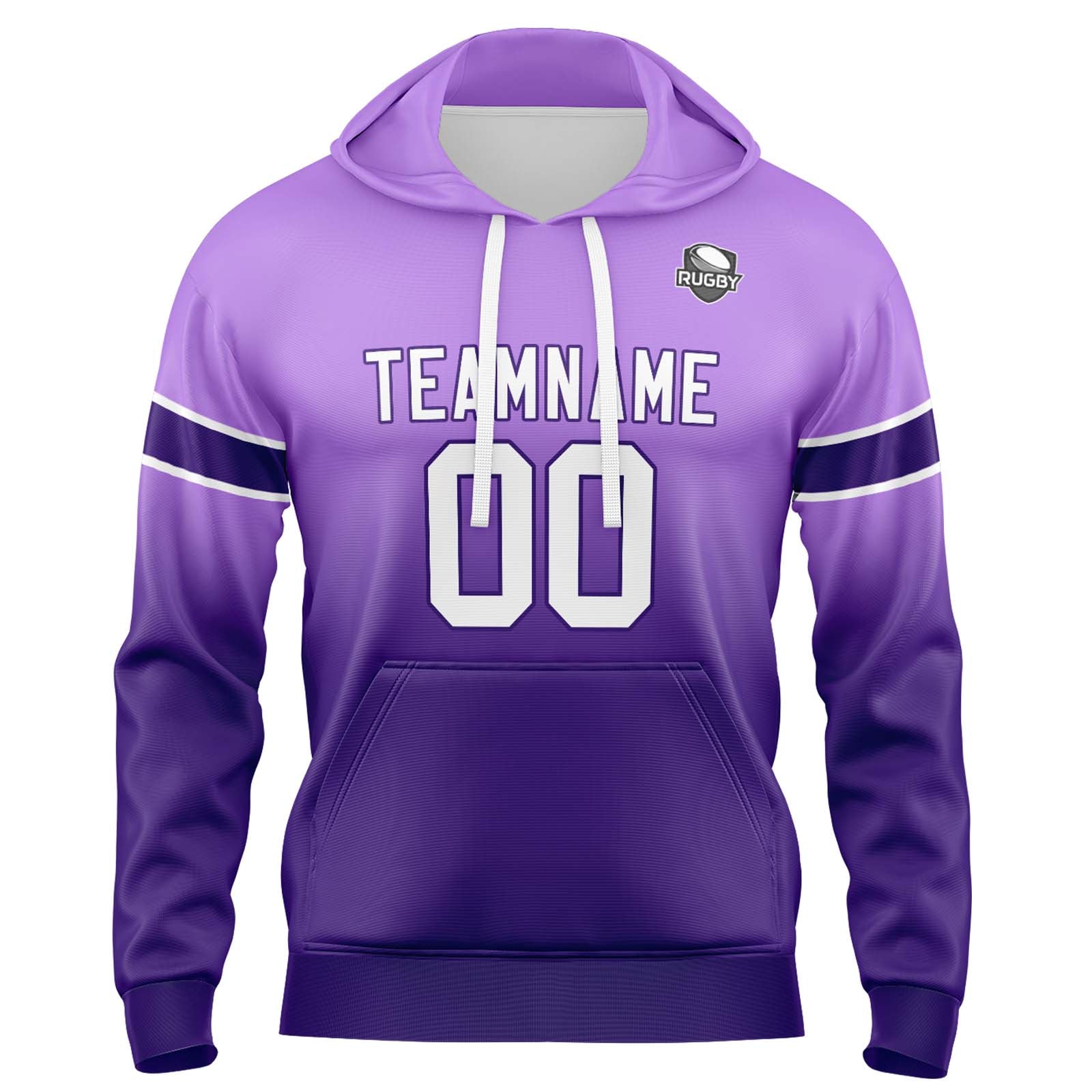Sudadera con capucha degradada personalizada para hombre-mujer-niña o niño Estampa tu logotipo-nombre o número en color morado