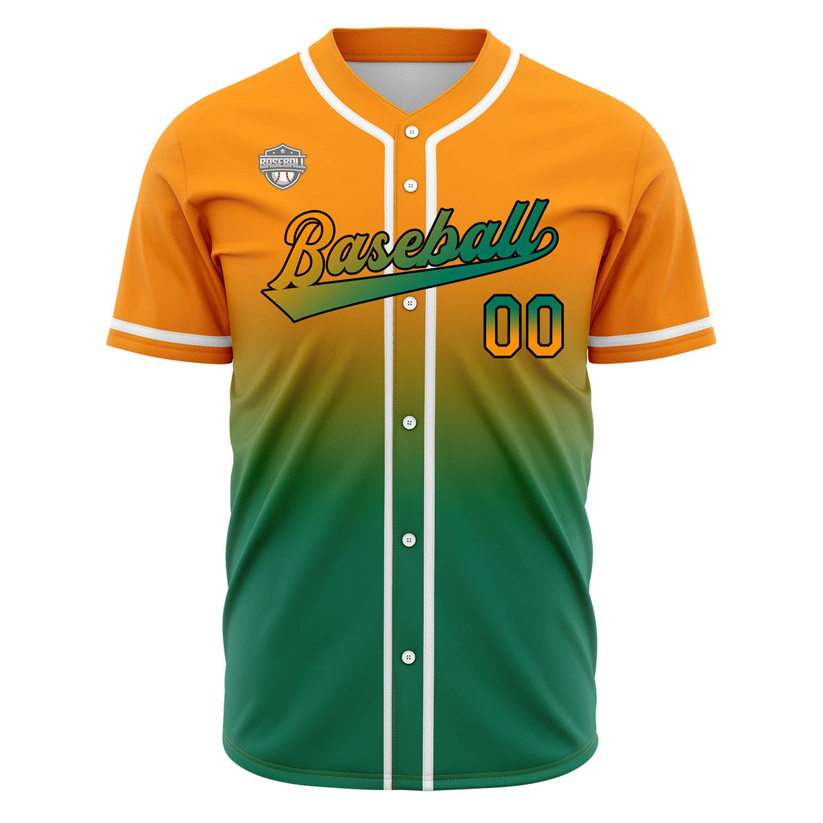 Camisetas de béisbol personalizadas con degradado nombre número y logotipo