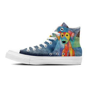 Fantasía felina: da rienda suelta a tu lado creativo con estas zapatillas de lona de caña alta Moda unisex adornada con la cautivadora gracia de los estampados artísticos de gatos