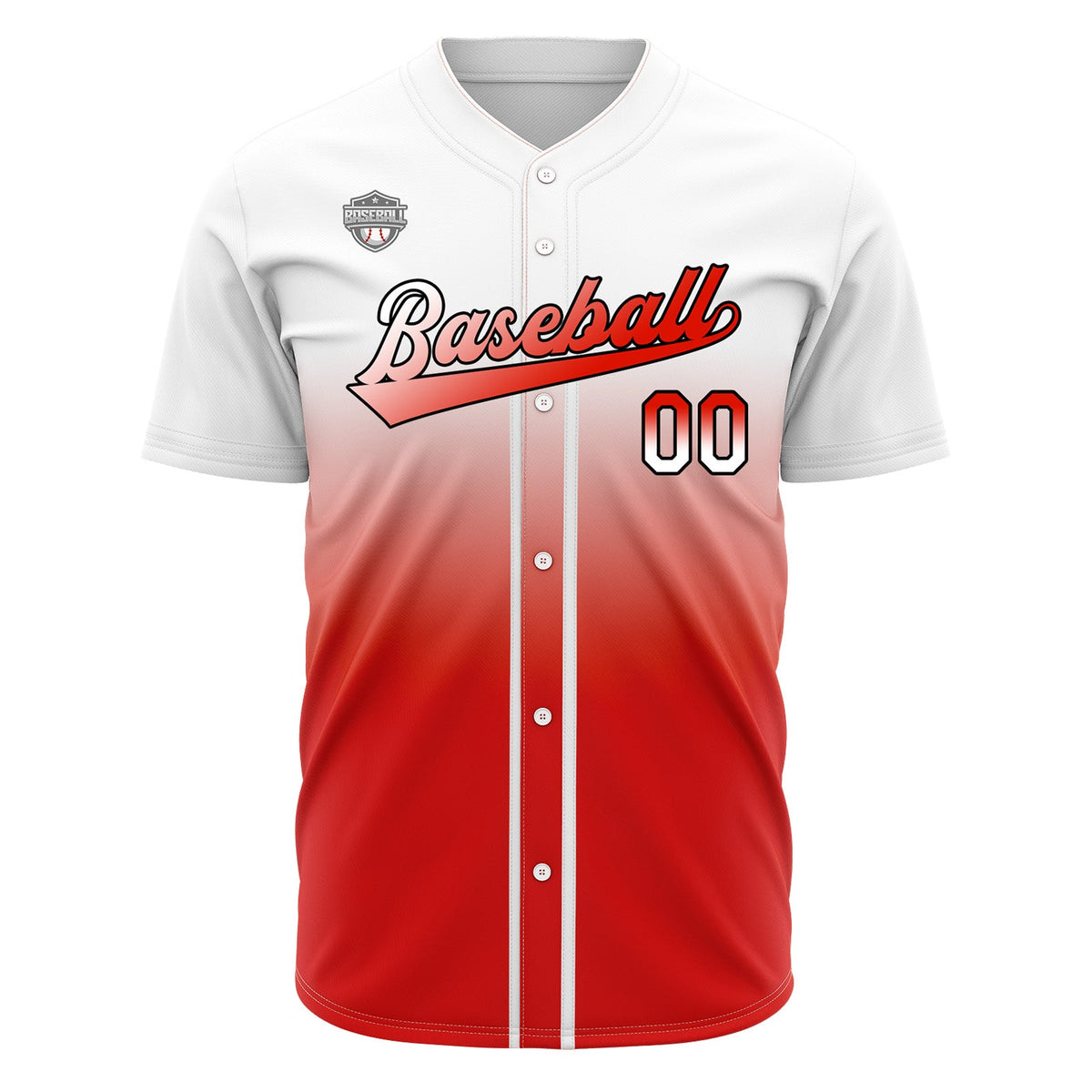 Camisetas de béisbol personalizadas con degradado nombre número y logotipo