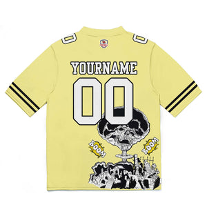 Camiseta de fútbol personalizada con nombre y número del equipo impresos y bordados-color amarillo claro
