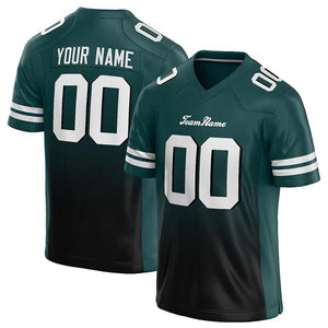 custom authentic gradient fashion football jersey green-black-white mesh