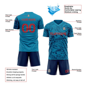custom soccer uniform jersey kids adults personalized set jersey shirt blue