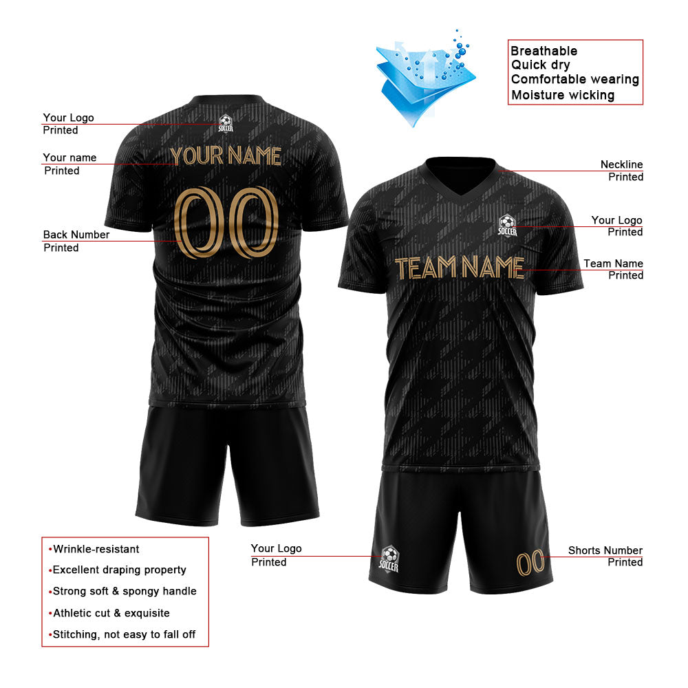 custom soccer uniform jersey kids adults personalized set jersey shirt black