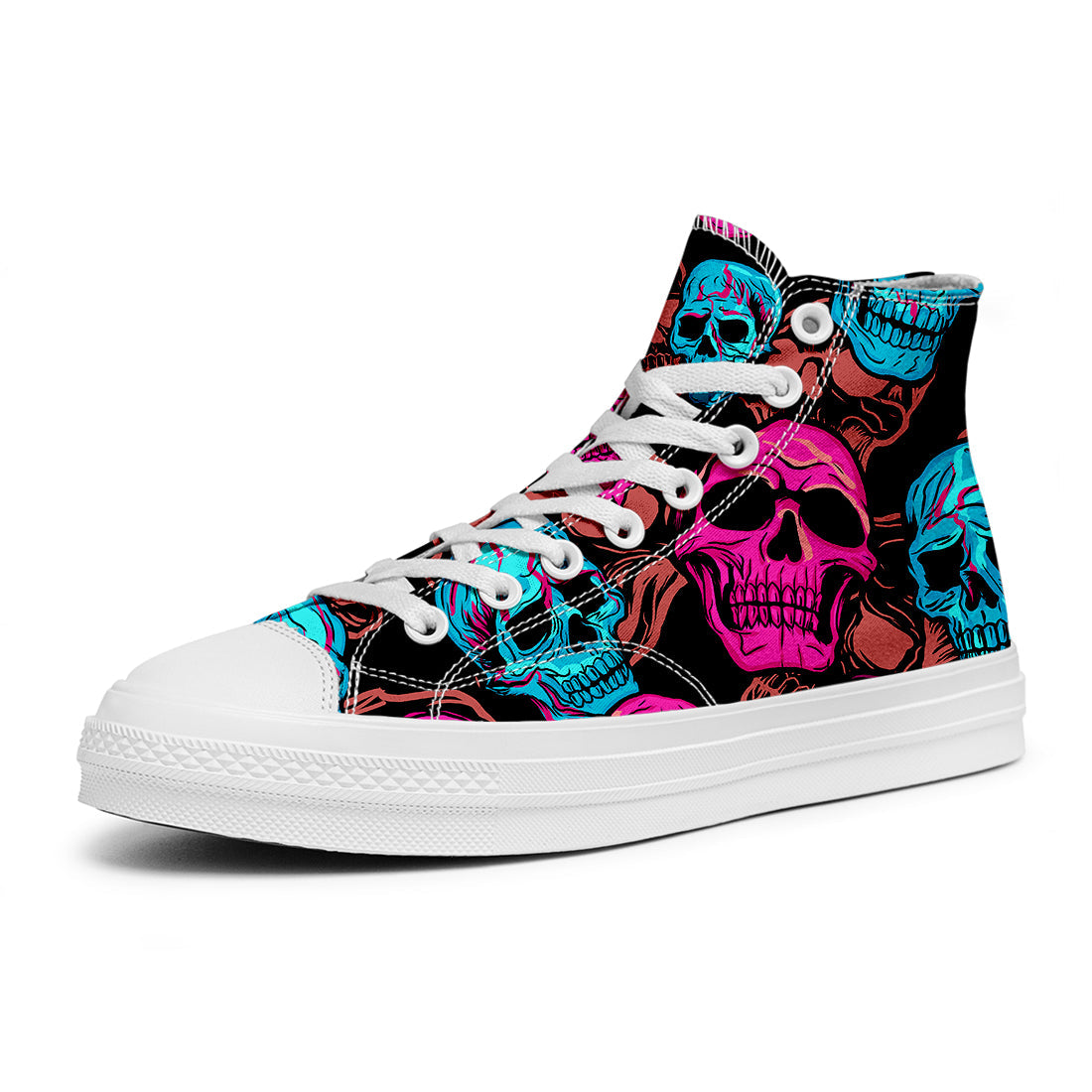 Resalta tu estilo con las zapatillas de lona de caña media Skeleton para hombre y mujer