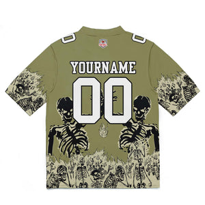 Camiseta de fútbol personalizada con nombre y número del equipo bordados-color verde oliva