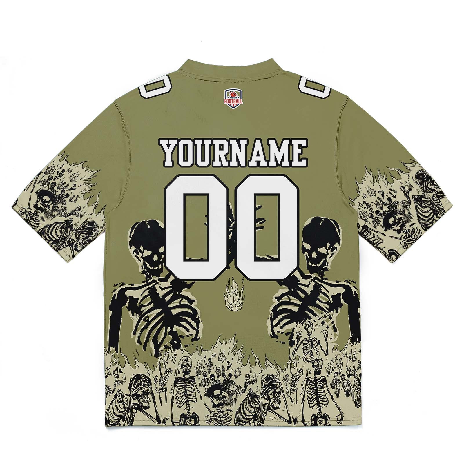 Camiseta de fútbol personalizada con nombre y número del equipo bordados-color verde oliva