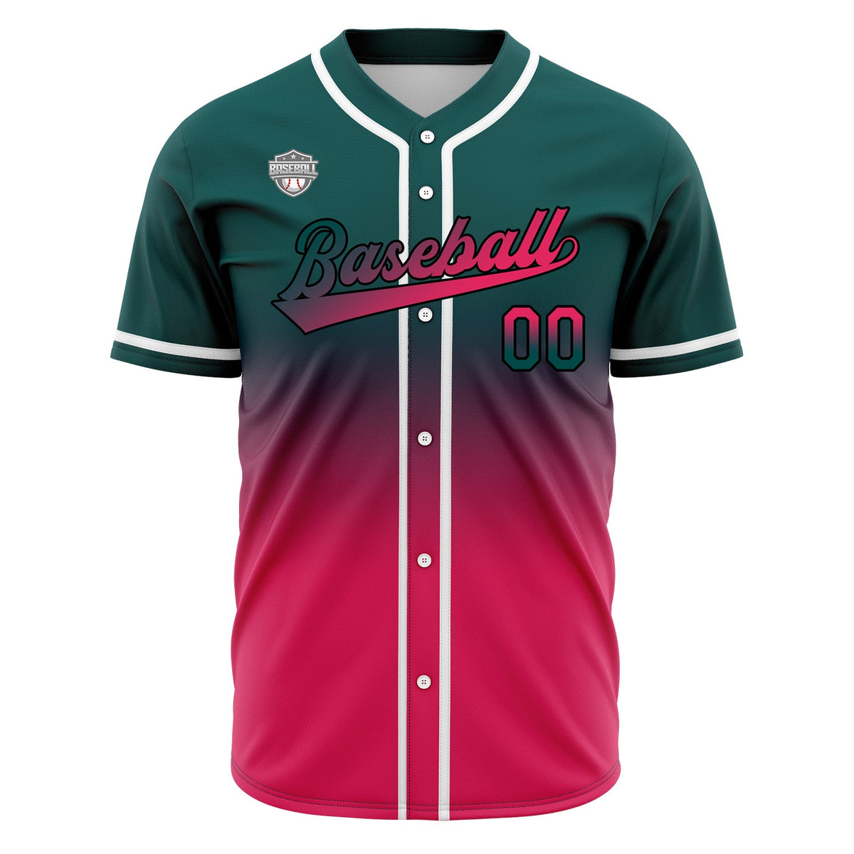 Camisetas de béisbol personalizadas con degradado nombre número y logotipo