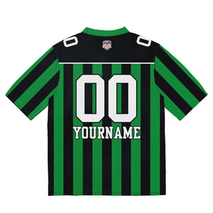 Camiseta de fútbol personalizada con nombre y número del equipo bordados-color verde y negro
