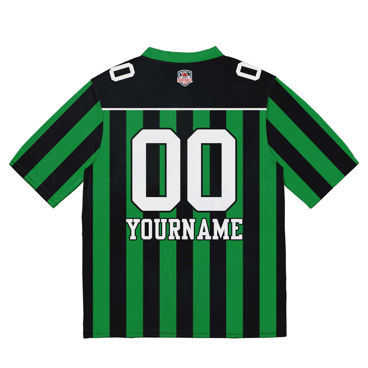 Camiseta de fútbol personalizada con nombre y número del equipo bordados-color verde y negro