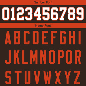 custom authentic gradient fashion football jersey brown-orange-white