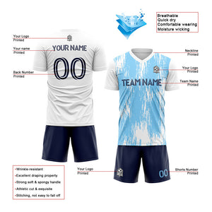custom soccer uniform jersey kids adults personalized set jersey shirt white