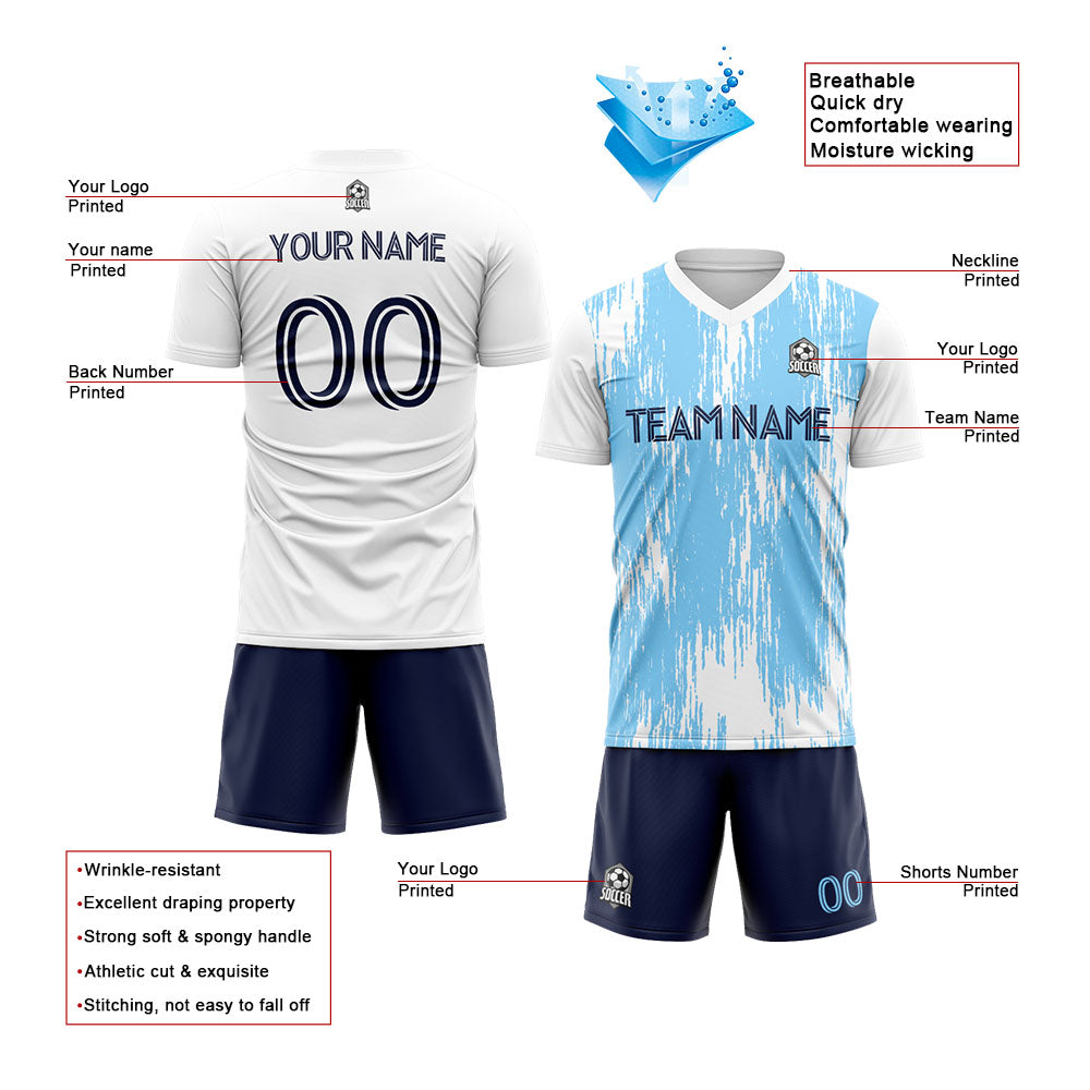 custom soccer uniform jersey kids adults personalized set jersey shirt white