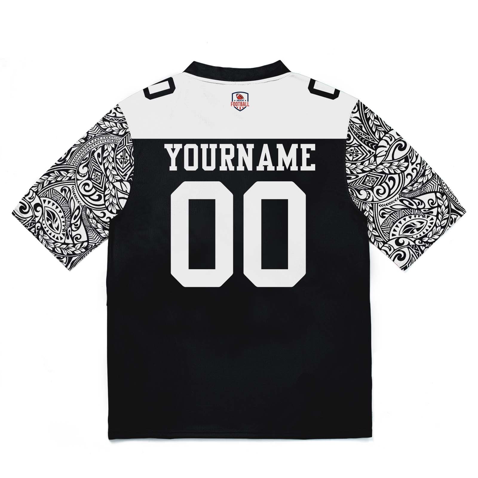 Camiseta de fútbol personalizada con nombre y número del equipo impresos y bordados-en blanco y negro